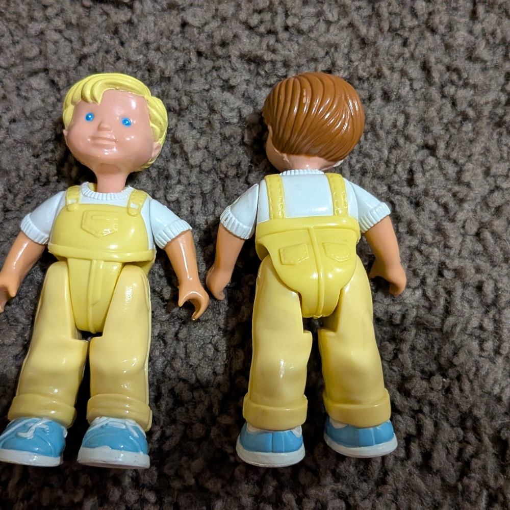 Fisher Price Loving Family Boys In Yellow.  '93